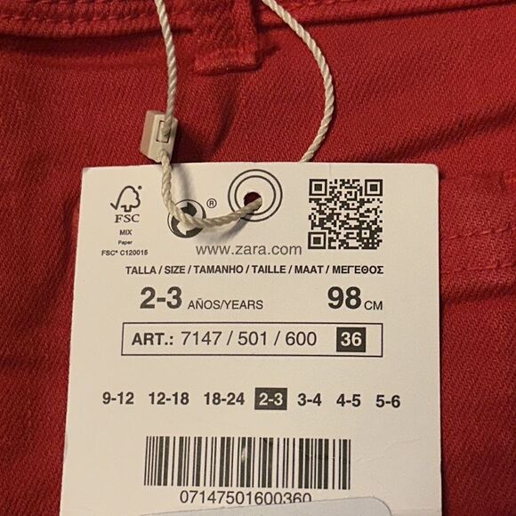 ZARA Kids | Red | TWILL SAILOR SHORTS - Picture 4 of 4